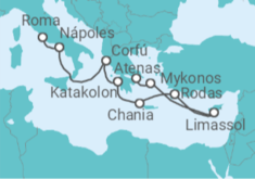 Itinerario del Crucero Mediterráneo y Grecia - Princess Cruises