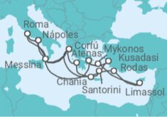 Itinerario del Crucero Explorando el Mediterráneo y Grecia - Princess Cruises