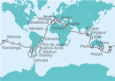 Itinerario del Crucero Vuelta al mundo - MSC Cruceros