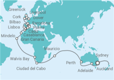 Itinerario del Crucero Vuelta al mundo - Princess Cruises