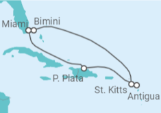 Itinerario del Crucero Preciosa Antigua, St. Kitts y Bimini - Virgin Voyages