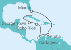 Itinerario del Crucero Atardeceres de Aruba y relax en Islas Caimán - Virgin Voyages