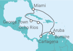 Itinerario del Crucero De Miami a las Islas Caimán - Virgin Voyages