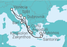 Itinerario del Crucero Italia, Grecia y Croacia - Costa Cruceros