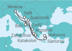 Itinerario del Crucero Italia, Croacia y Grecia - Costa Cruceros