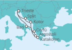 Itinerario del Crucero Italia, Grecia, Montenegro y Croacia - Costa Cruceros