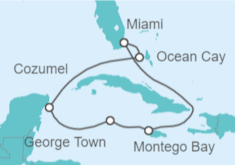 Itinerario del Crucero Jamaica, Islas Caimán, México - MSC Cruceros