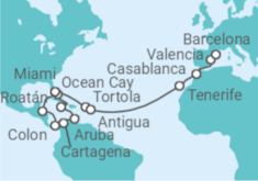 Itinerario del Crucero Desde Miami (EEUU) a Barcelona - MSC Cruceros