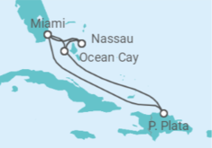 Itinerario del Crucero Bahamas, Estados Unidos y República Dominicana - MSC Cruceros