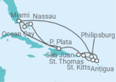 Itinerario del Crucero St. Maarten, Puerto Rico, República Dominicana, Bahamas - MSC Cruceros