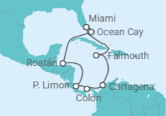 Itinerario del Crucero Jamaica, Colombia, Panamá, Costa Rica, Honduras - MSC Cruceros