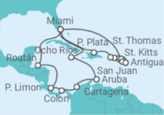 Itinerario del Crucero Colombia, Costa Rica, St. Maarten, Puerto Rico - MSC Cruceros