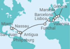 Itinerario del Crucero Desde Génova (Italia) a Miami (EEUU) - MSC Cruceros