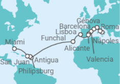 Itinerario del Crucero Desde Nápoles (Pompeya) a Miami (EEUU) - MSC Cruceros