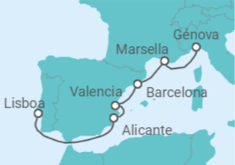 Itinerario del Crucero Francia, España - MSC Cruceros