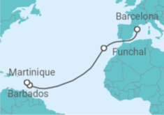 Itinerario del Crucero Desde Barcelona a Martinica - Explora Journeys