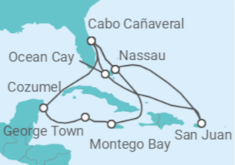 Itinerario del Crucero México, Bahamas, Puerto Rico - MSC Cruceros