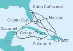 Itinerario del Crucero Bahamas, Estados Unidos (EE.UU.), México, Islas Caimán, Jamaica - MSC Cruceros