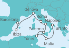 Itinerario del Crucero Desde el mar Jónico - Costa Cruceros