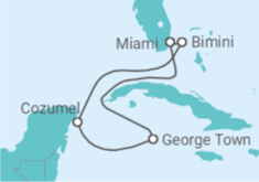 Itinerario del Crucero Cozumel, Islas Caimán y Bimini - Virgin Voyages