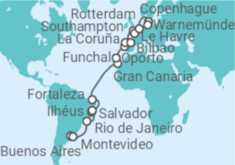 Itinerario del Crucero Desde Buenos Aires a Warnemunde - MSC Cruceros