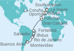 Itinerario del Crucero Desde Buenos Aires a Le Havre - MSC Cruceros