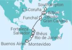 Itinerario del Crucero Desde Buenos Aires a Southampton - MSC Cruceros