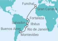 Itinerario del Crucero Desde Buenos Aires a Funchal - MSC Cruceros