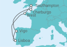 Itinerario del Crucero Francia, Portugal y España - MSC Cruceros