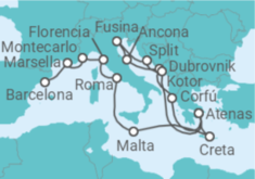 Itinerario del Crucero Grecia, Croacia, Italia, Francia - Explora Journeys