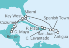Itinerario del Crucero Puerto Rico, Antigua Y Barbuda, Estados Unidos (EE.UU.), Belice, México - Explora Journeys