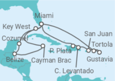 Itinerario del Crucero México, Belice, Estados Unidos (EE.UU.), Puerto Rico, Guadalupe, Islas Vírgenes - Reino Unido - Explora Journeys