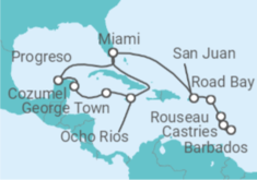 Itinerario del Crucero Jamaica, Islas Caimán, México, Estados Unidos (EE.UU.), Puerto Rico, Santa Lucía - Explora Journeys