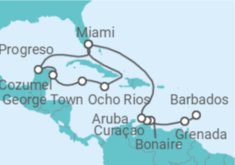 Itinerario del Crucero Antillas, Aruba, México - Explora Journeys