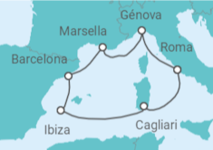 Itinerario del Crucero Italia, Francia, España - MSC Cruceros