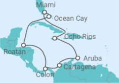 Itinerario del Crucero Jamaica, Aruba, Colombia, Panamá, Honduras - MSC Cruceros