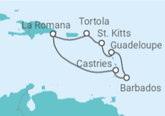 Itinerario del Crucero Santa Lucía, Barbados, Guadalupe, Islas Vírgenes - Reino Unido - Costa Cruceros