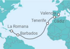 Itinerario del Crucero España, Barbados - Costa Cruceros