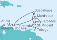 Itinerario del Crucero Barbados, Martinica, Guadalupe, Aruba, Curaçao - Costa Cruceros