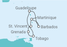 Itinerario del Crucero Martinica, Barbados - Costa Cruceros