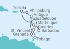 Itinerario del Crucero Martinica, Barbados, Guadalupe, Islas Vírgenes - Reino Unido, Saint Maarten, Antigua Y Barbuda, S... - Costa Cruceros