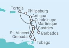 Itinerario del Crucero Islas Vírgenes - Reino Unido, Saint Maarten, Antigua Y Barbuda, Santa Lucía, Martinica, Guadalupe... - Costa Cruceros