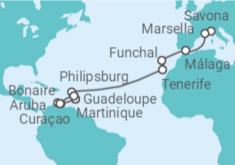 Itinerario del Crucero Desde Savona (Italia) a Guadalupe (Pointe-à-Pitre) - Costa Cruceros