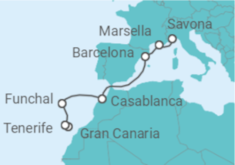 Itinerario del Crucero Islas Canarias - Costa Cruceros