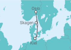 Itinerario del Crucero Minicrucero a Oslo y Skagen - AIDA