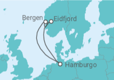 Itinerario del Crucero Fiordos Noruegos - AIDA