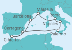 Itinerario del Crucero Mediterráneo occidental inaugural - Princess Cruises