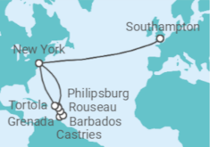 Itinerario del Crucero Transatlántico: Caribe Oriental - Cunard