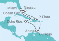 Itinerario del Crucero Jamaica, Aruba, Curaçao, Estados Unidos (EE.UU.), Bahamas - MSC Cruceros