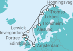 Itinerario del Crucero Noruega, Reino Unido - Holland America Line